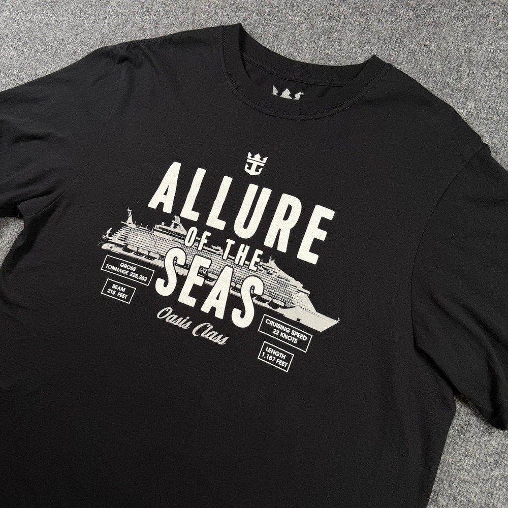 Royal Caribbean Allure of the Seas T-Shirt Mens Large Black Oasis Class Graphic